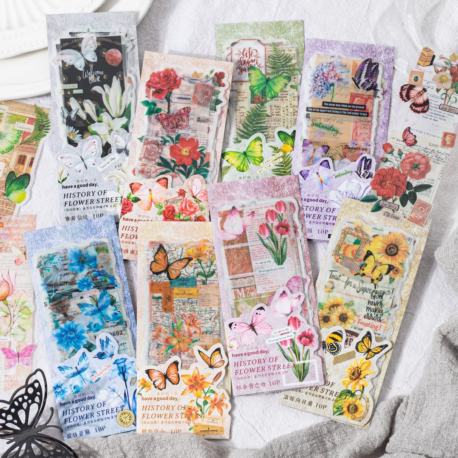 

20sets/1lot Kawaii Scrapbook Sticker Flower Street Past Junk Scrapbooking Supplies Planner Decorative Craft Stationery Sticker