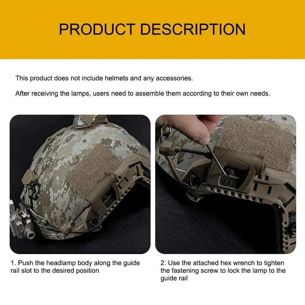 Tactical Helmet Light 3 Modes LED Flashlight Outdoor Night Lighting For Laser Hunting Military Cycling Fishing Helmet Lamp tactical helmet light