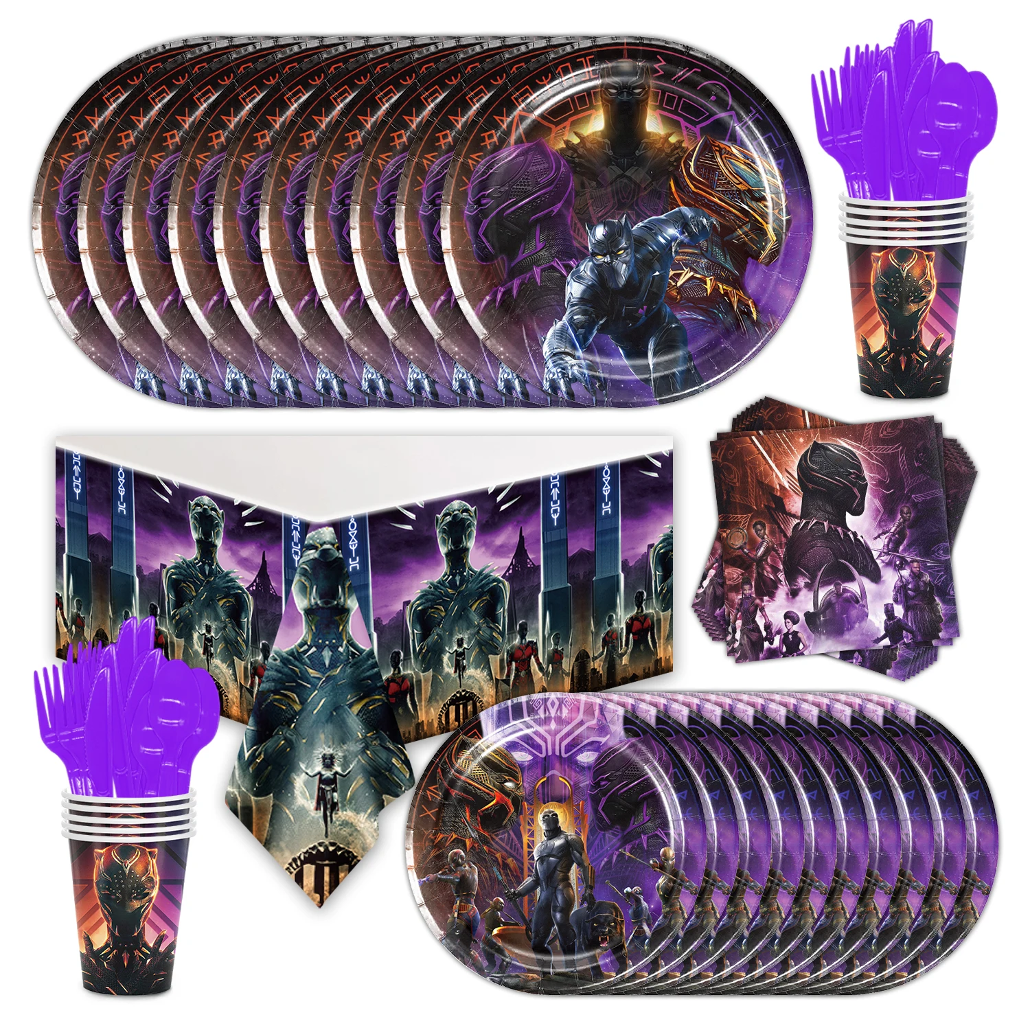 

Black Panther Party Decoration Disposable Cup Plates Tablecloth Superhero Party Decoration For Boys Birthday Baby Shower Supply