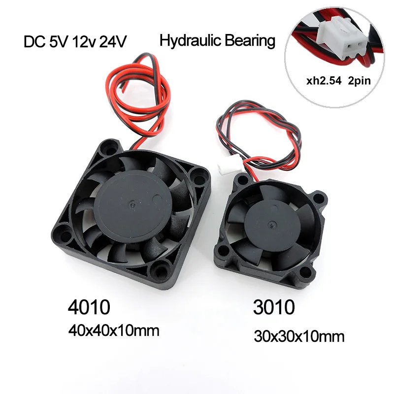 3010 4010 30x10mm 40x10mm DC Cooling Fan 5V 12v 24V For Hydraulic Bearing Brushless 2PIN 30mm 40mm Fan DC5/12/24V FOR 3D printer cooling fan 3d printer fan