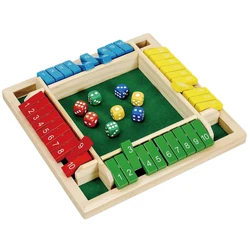 Classic Wooden Shut The Box Dice Game (Colorful)