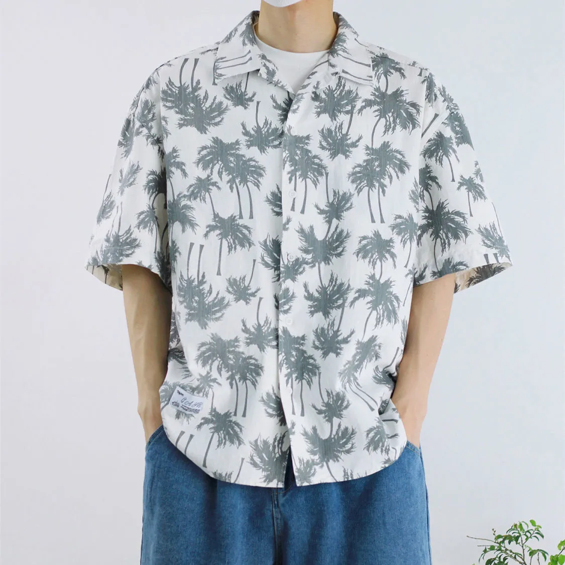 

Coconut Tree Full Print Hawaiian Shirts Men Short Sleeve Button Up Shirt Couple Beach Style 2022 Summer Shirt Japanese Fashion