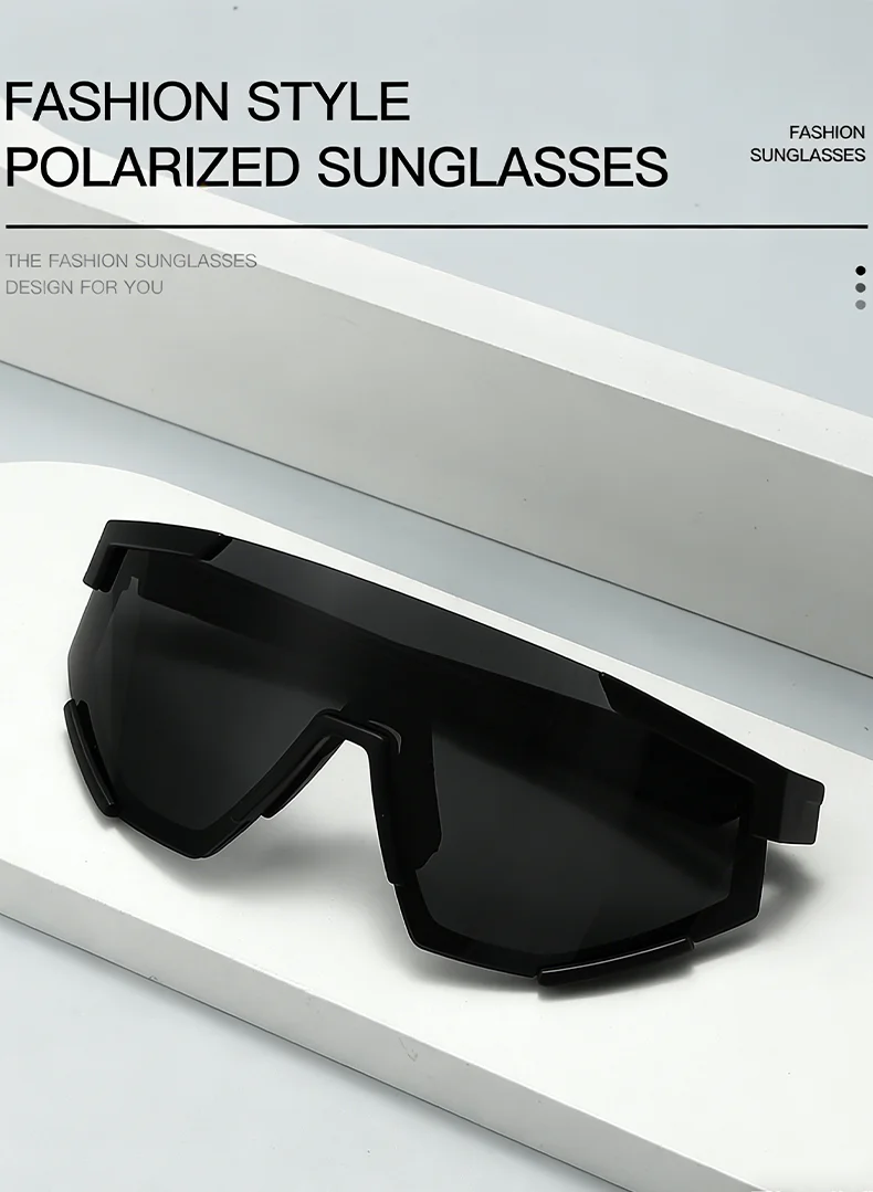 Neue grenzüberschreitende europäische und amerikanische Mode, einteilig, großer Rahmen, Outdoor-Radsport, schillernde Sonnenbrille 3267 – Detail 5