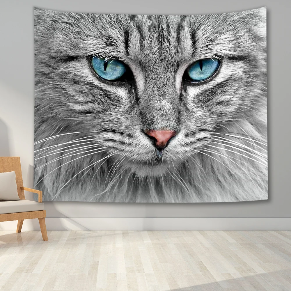 

Гобелен с изображением Льва животных группы котов, Настенный декор с принтом волка для спальни в общежитии, фоновая ткань, естественное эстетическое изображение