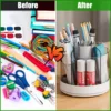 360° Rotating Pencil Organizer Large Capacity Round Desktop Storage Holder with 6 Compartments Cosmetic Brush Organizer 5