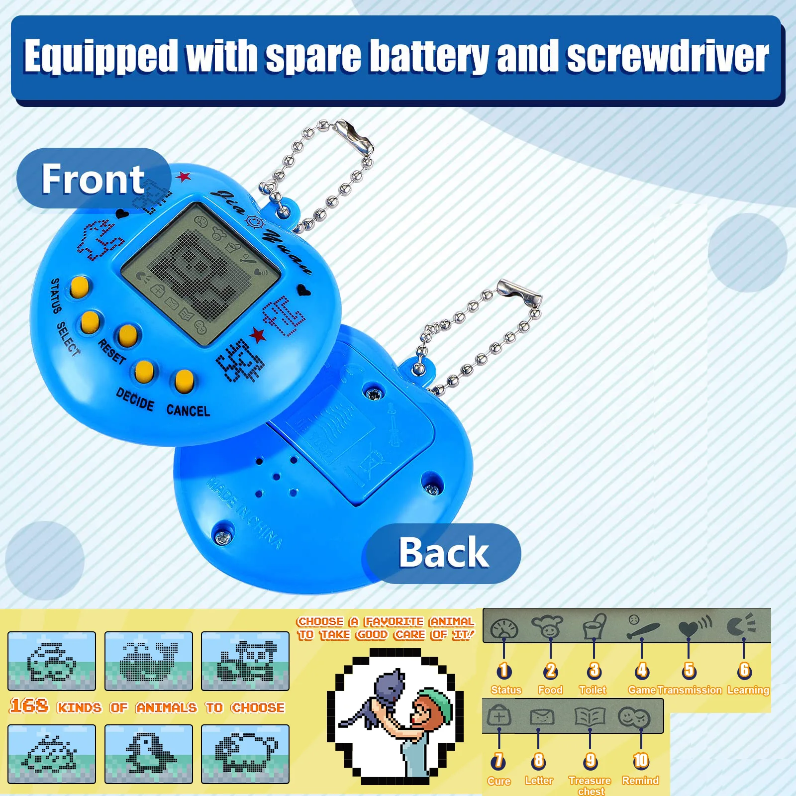 Electronic Pets Game Tamagotchi Nostalgic Toy in Russian Original German Spanish Polish Virtual Digital Pet Toys For Kids Pixel 3