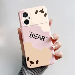 Cute Cat and Frog Cartoon Soft Silicone Phone Case - Smooth Liquid Silicone Back Cover with Bumper Protection for Poco M5S (Pink-M01)