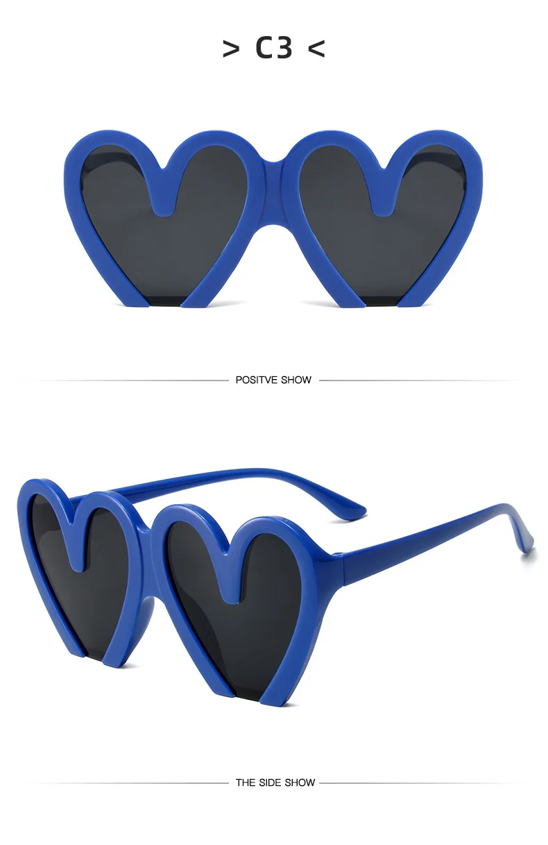 XJiea Heart Sunglasses For Women Fashion 2024 Designer Steampunk Trend Female Sun Glasses Part Lovel Eewear_voghion.com
