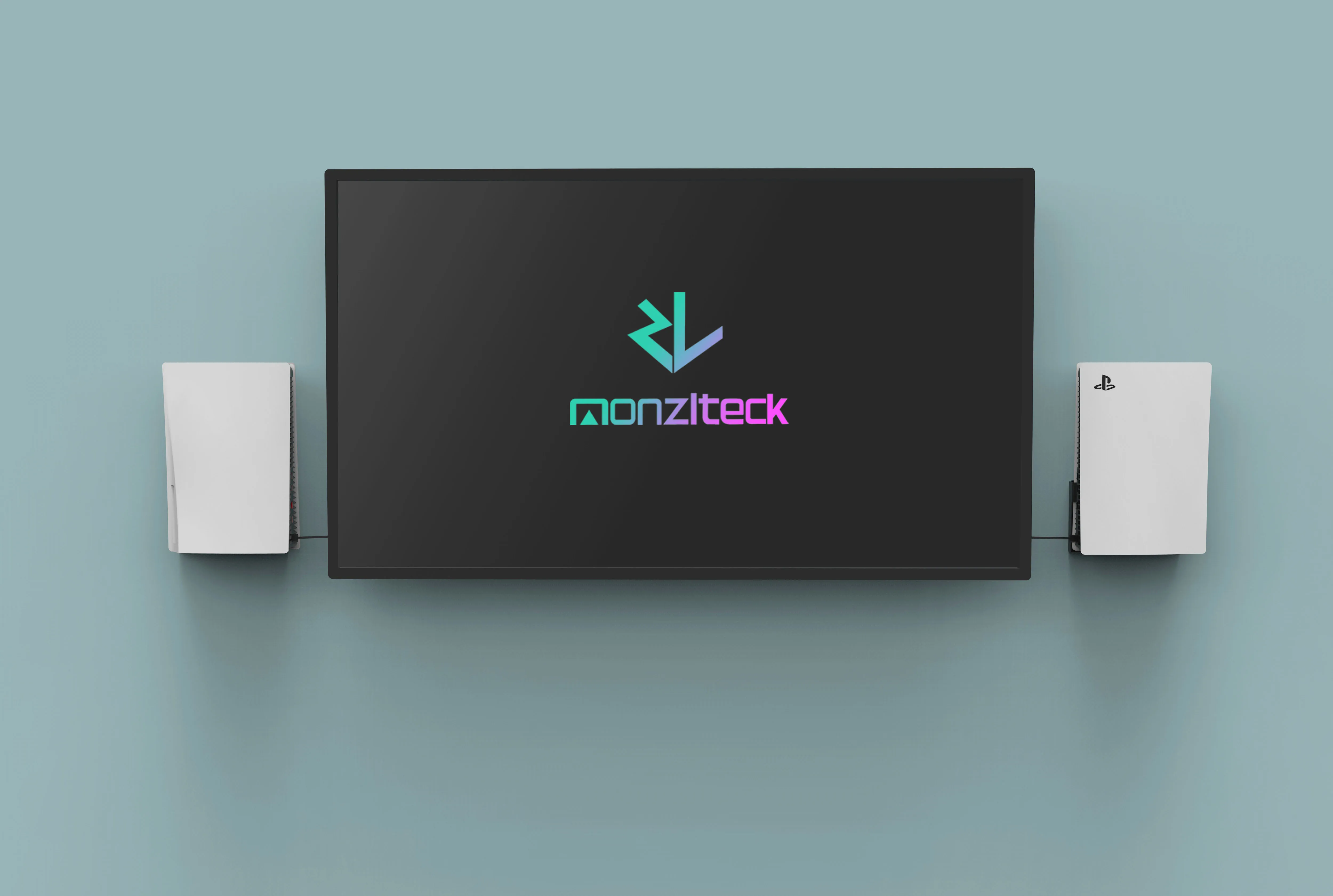 Monzlteck New Wall Mount for  PS5( Disc and Digital),All Metal Vertical Hanging on Wall Space Saver Easy to Install