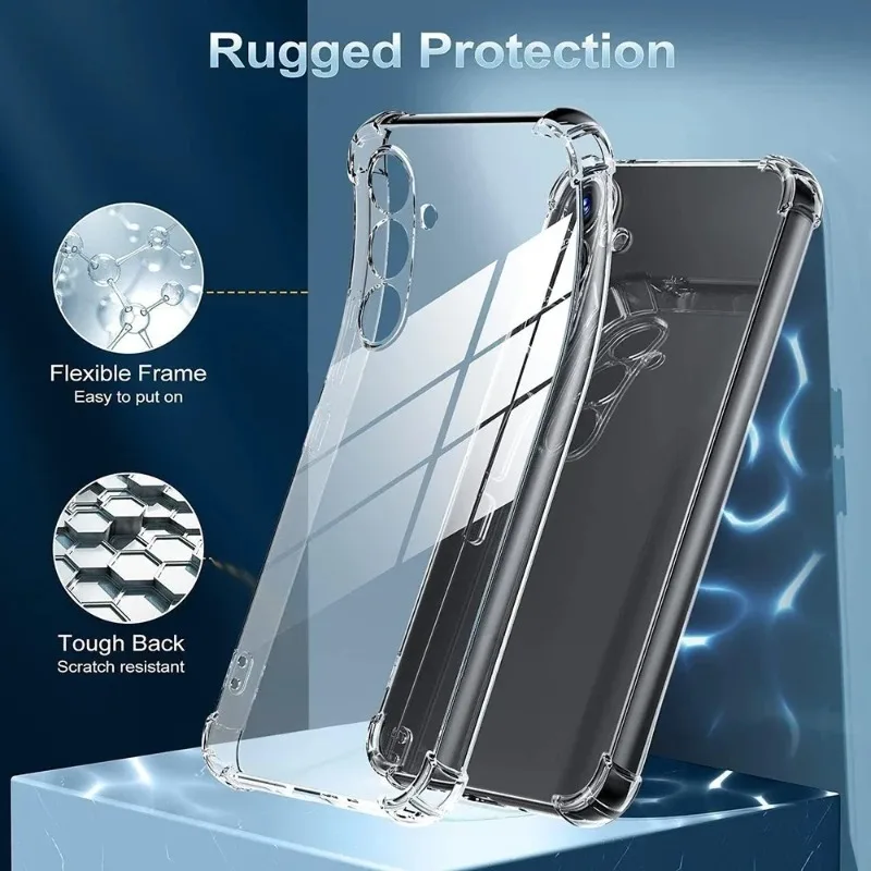 Enhanced Transparent Shockproof Acrylic Phone Case with Clear Back