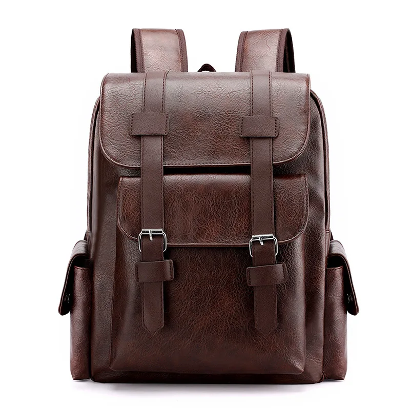 Large Capacity Soft PU Leather Backpack for Casual Business Travel