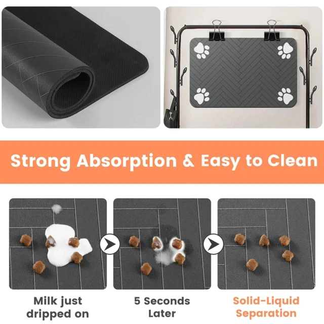 Pet Feeding Dropshipping Pet Placemat for Food and Water Bowl, with Waterproof Rubber Backing, Quick Dry Water Mat for Dog Cat 4