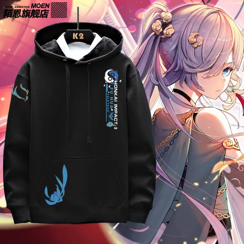 

Anime Game Honkai Impact 3 Fu Hua Cosplay Spring Autumn Unisex Hoodie Pullover Hooded Outwear Fashion Swaetshirt Jacket Coat