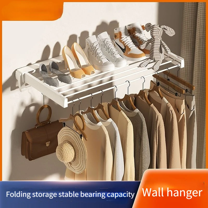 Clothes rack foldable hanger interior hangers for save wardrobe space