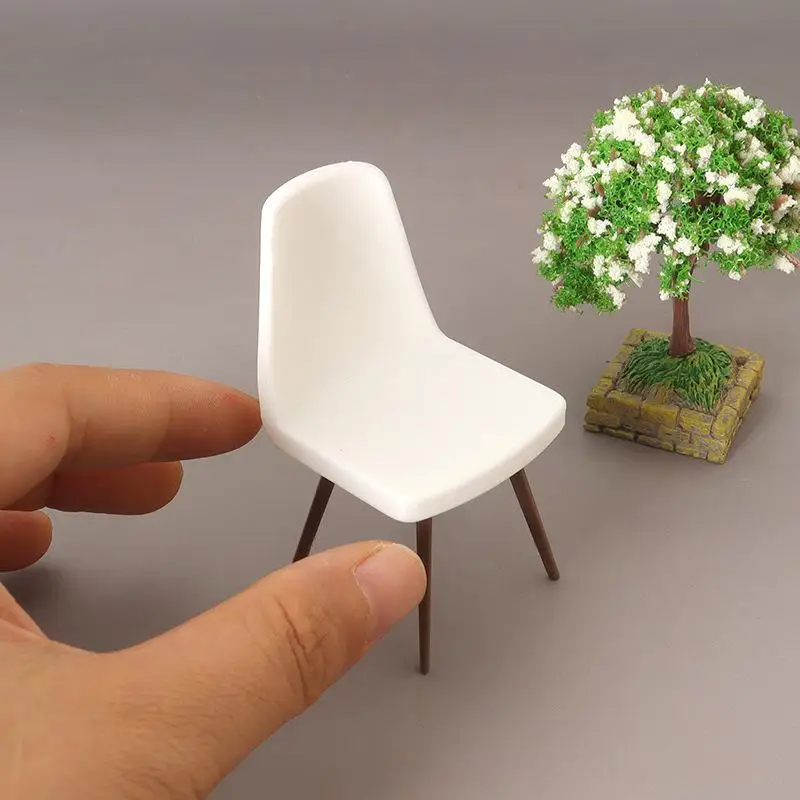 1/12 Dollhouse Mini Chair Model - Simulation Micro Furniture Decoration Dolls House Scene Construction Props Toy Accessories