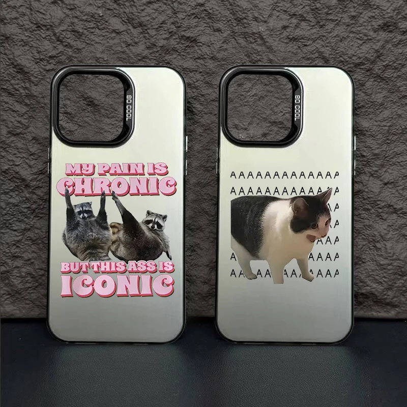 Humorous Cat Meme Laser Phone Case - Lovely Animal Design Cover