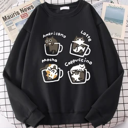 Cute Cat Cartoon Print Oversized Hoodie - Unisex Cozy Autumn Sweatshirt - XXL (Black)