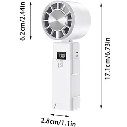 Portable USB Rechargeable Foldable Fan with Real - Time Power Display & Adjustable Cooling (White)