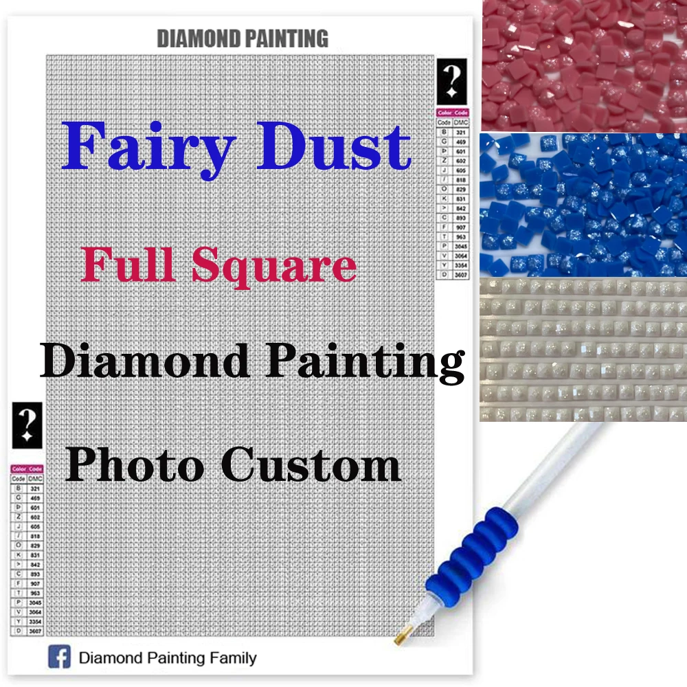 

Fairy Dust Mystery Drills Full Square 100% Diamond Painting Cross Stitch Crystal Stone Photo Custom Diamond embroidery Mosaic AB