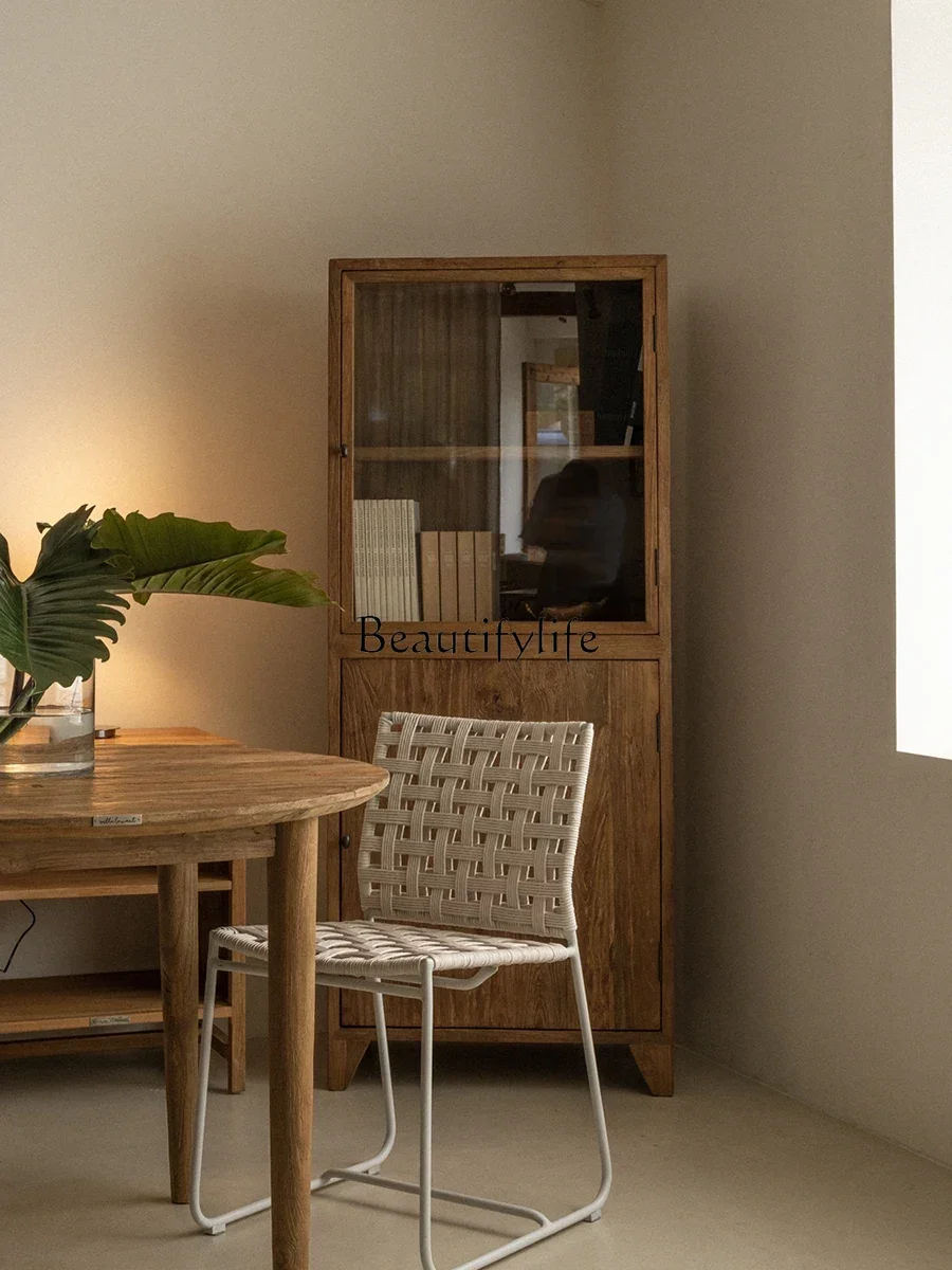 

Современный бесшумный домашний шкаф из массива дерева, японский шкаф для хранения, одиночный книжный шкаф среднего и старого