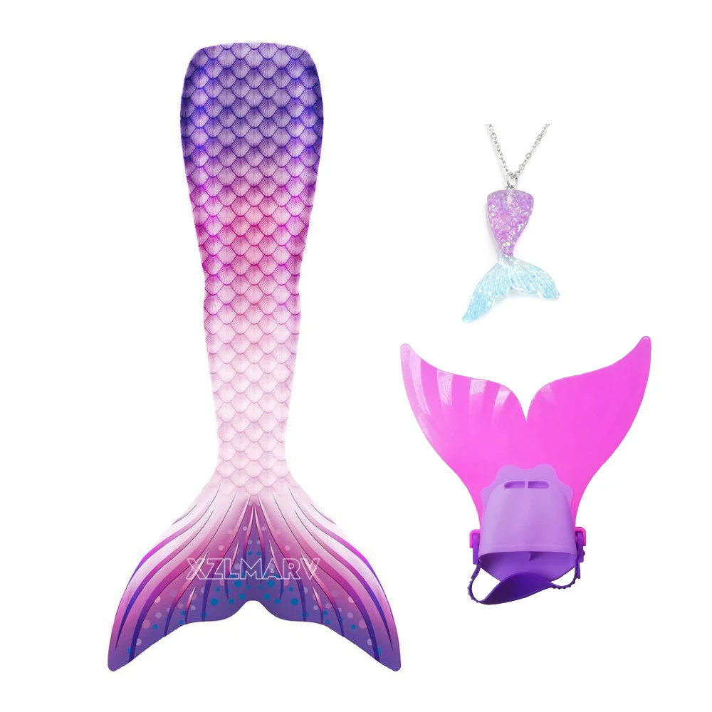 Kids Mermaid Tail for Girls Swimsuit Children The Little Mermaid Costume Beach Bikini Bathing Suit for Swimming Can Add Monofin