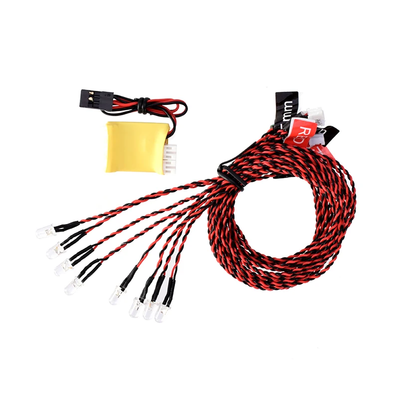 Kit 8 LED éclairage RC pour avion hélicoptère - Simulation réaliste