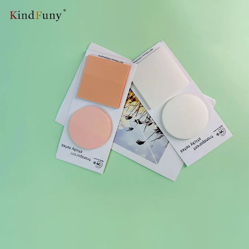 KindFuny  100 Sheets Transparent Sticky Notes Scrapes Stickers Note Pads Paper Clear Notepad School Stationery Office 4
