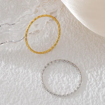 1mm Thin Stackable Ring Stainless Steel Faceted Wedding Band for Women Girl Size 4-10 1