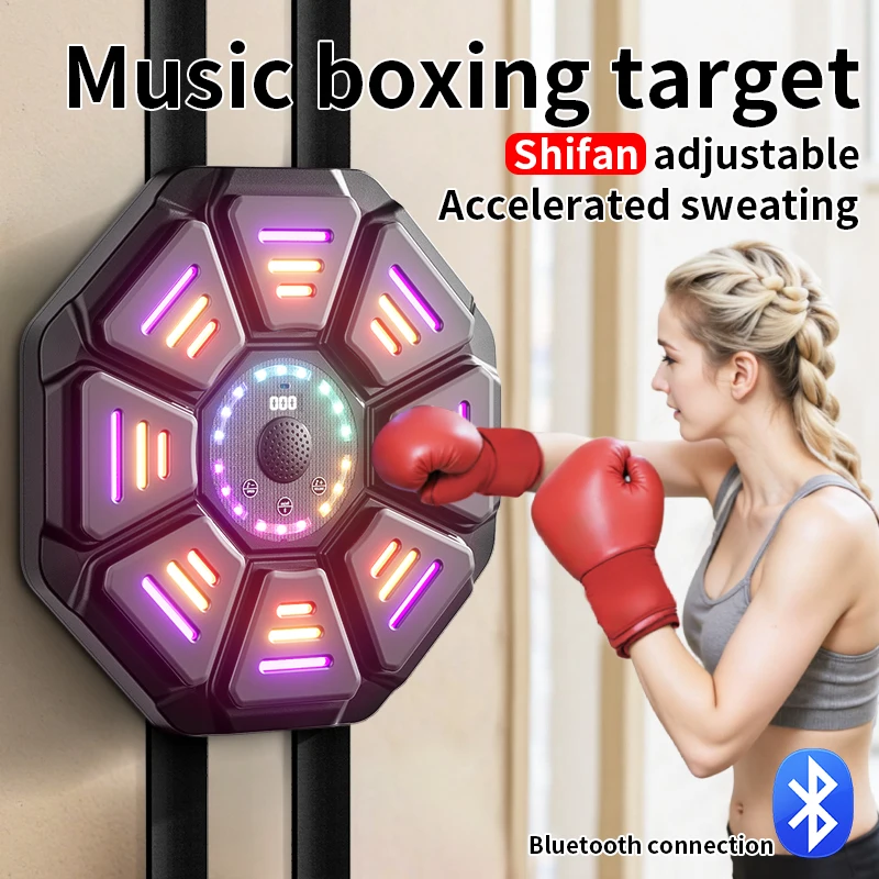 Boxing Punching Bag Boxing Target Punching Bag Boxing Pad Boxing Trainer Training Sandbag Music Boxing Machine BT Smart Sports Fitness Muay Thai Wall Target Reaction Trainer for Men Women Child