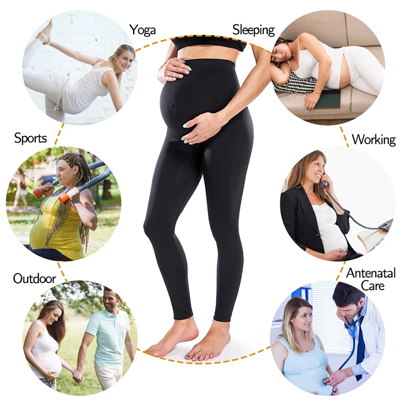 Elastic High Waist Maternity Leggings Skinny For Pregnant Women Belly Support Postpartum Leggins Body Shaper Fitness Trousers 6
