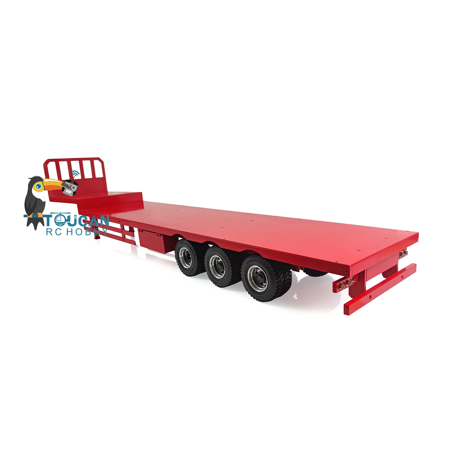 Metal 3Axle RC Trailer CNC Heavy Assembled Model for 1/14 Tamiyaya RC Tractor Truck Electric Wireless Military Vehicle TH19954 4