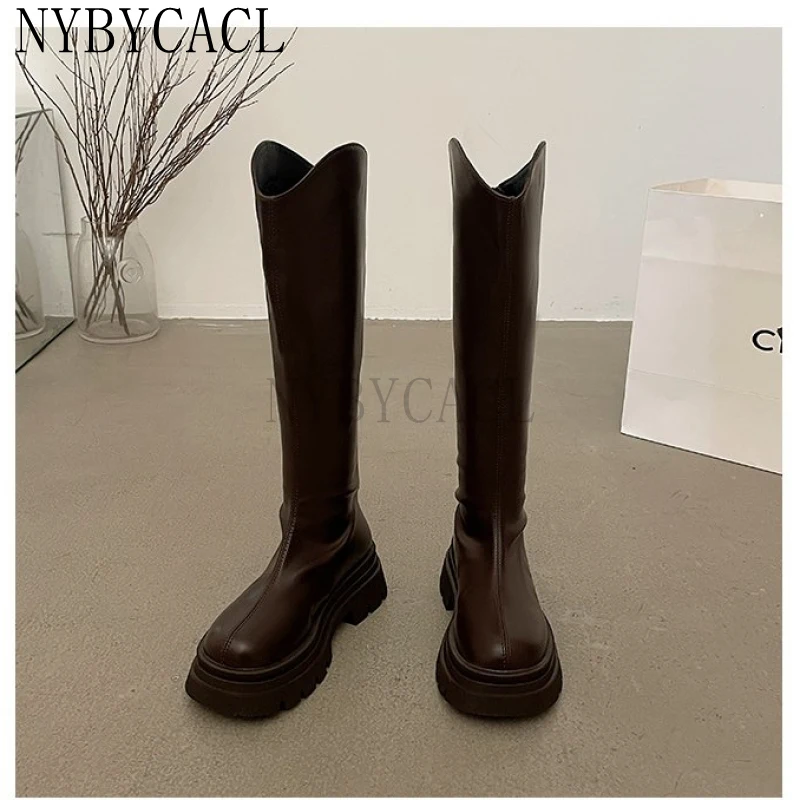 Winter New Soft Leather Women Mid Ankle Boots Zipper Fashion Female 2023 Flats Dress Ladies Street Style Black Shoes Platform
