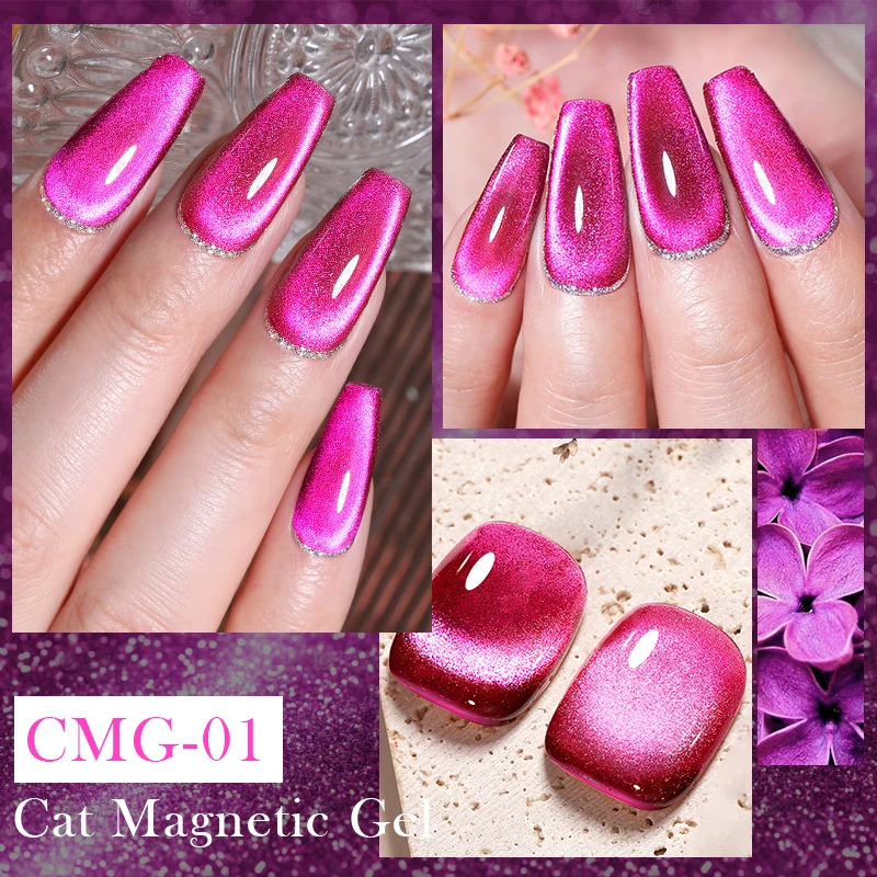 BORN PRETTY Jelly Amber Cat Magnetic Gel Nail Polish Pink Magnetic Gel 10ml Soak Off UV LED Nail Semi Permanent Gel Varnish