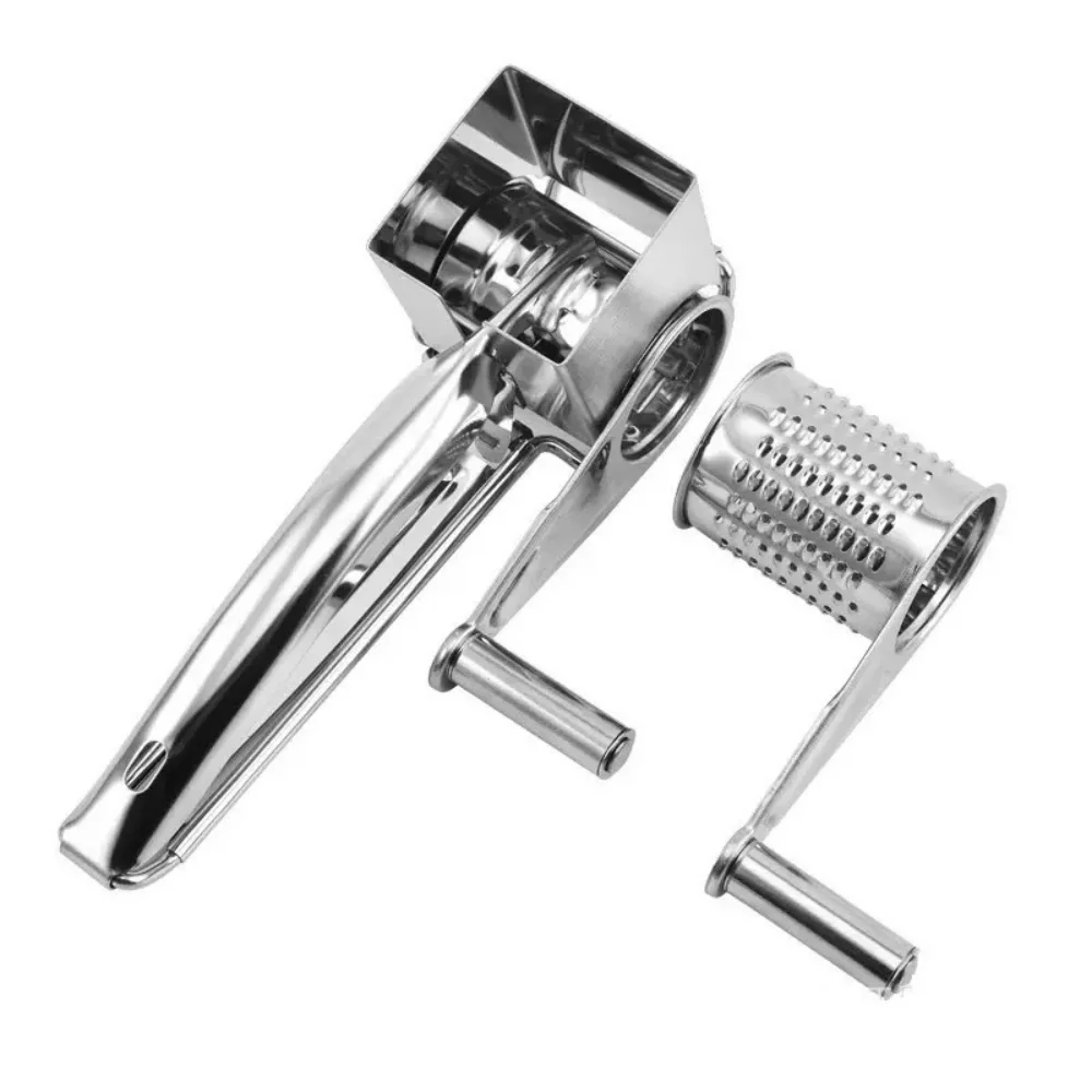 Rotary cheese grater, stainless steel handheld cheese grater, cheese cutter, slicer, hard chocolate, nuts, kitchen tools