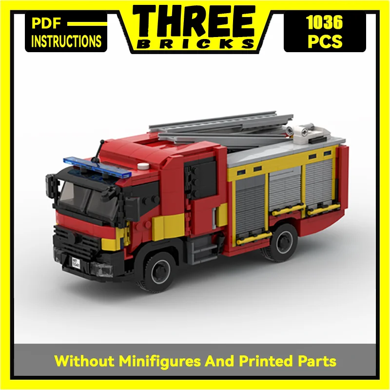 

Car Series YcMoc Building Blocks London Fire Brigade Mk3 Pump Ladder Technology Bricks Brand-name Vehicle DIY Toys For Children