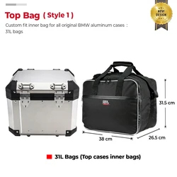 Motorcycle Luggage Inner Bags - Black Adventure Series (Top bag)