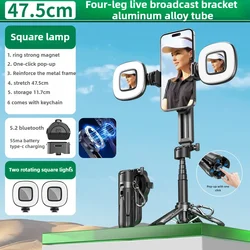 Foldable Magnetic Phone Stand & Selfie Stick with Wireless Remote and 360° Rotating Mount - P15 - C (Black - H2)