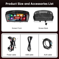 Écran multimédia Linux sans fil CarPlay Android Auto DE RoadTop 8,8 pouces pour les séries 3, 5, E60, E61, E90, E91, E92, E93, CCC, CIC, AirPlay 6