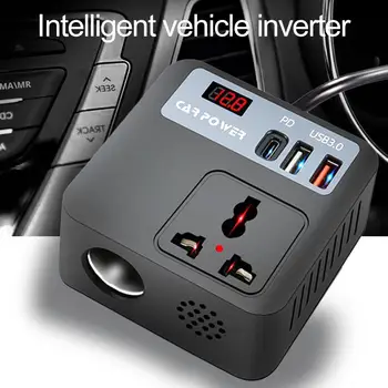 Inverter di Potenza per Auto 200W, Convertitore da 12V a 110V, Inverter Diretto da 24V 220V a Inverter di Potenza per Auto, Installazione Continua J8V5