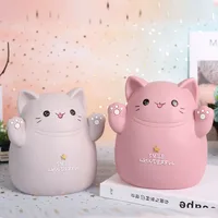 Lucky Cat Fortune Bank High Capacity Non-Removable Base Japanese Style Decor Shockproof Money Box Container For Kids Room Decor​ 1