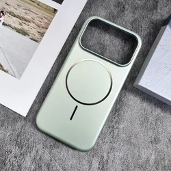 Enhanced Product Title: Sleek Magnetic Matte Phone Case with Wireless Charging Compatibility - iPhone 15 Plus (Green)