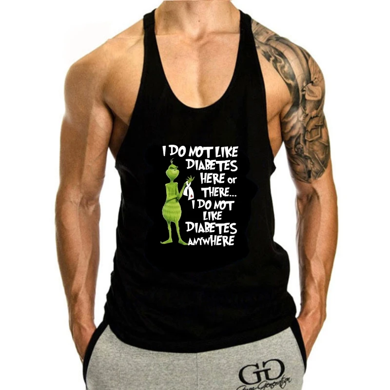 

Мне не нравятся диабеты здесь или здесь, классические черные майки для мужчин. Лучший Рождественский подарок. Мужская повседневная майка в летнем стиле