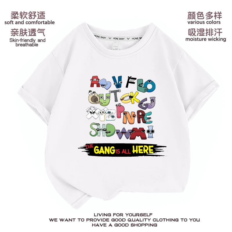 

Childrens T Shirt Alphabet Lore Summer Tee Casual T Shirt for Teenage Game 2-16Y Boys Graphic Tee Birthday T Shirt Girl Tops