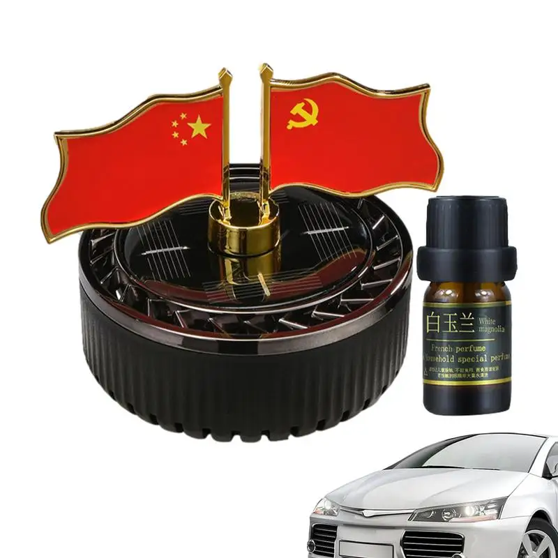 

Автомобильная ароматерапия на солнечной батарее, вращающийся флаг, дизайн, воздухоочиститель для автомобиля, необычная креативная ароматерапия на солнечной батарее