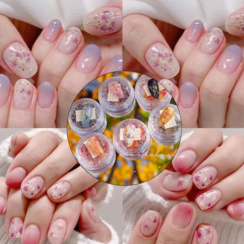 Mixed Color Dried Flower Nail Art Ornament Glitter Sweet Gentle DIY Filling Making Easy To Use