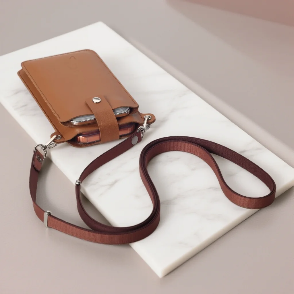 Elegant Leather Crossbody Phone Bag with Adjustable Strap - Anti-Lost & Anti-Scratch Design