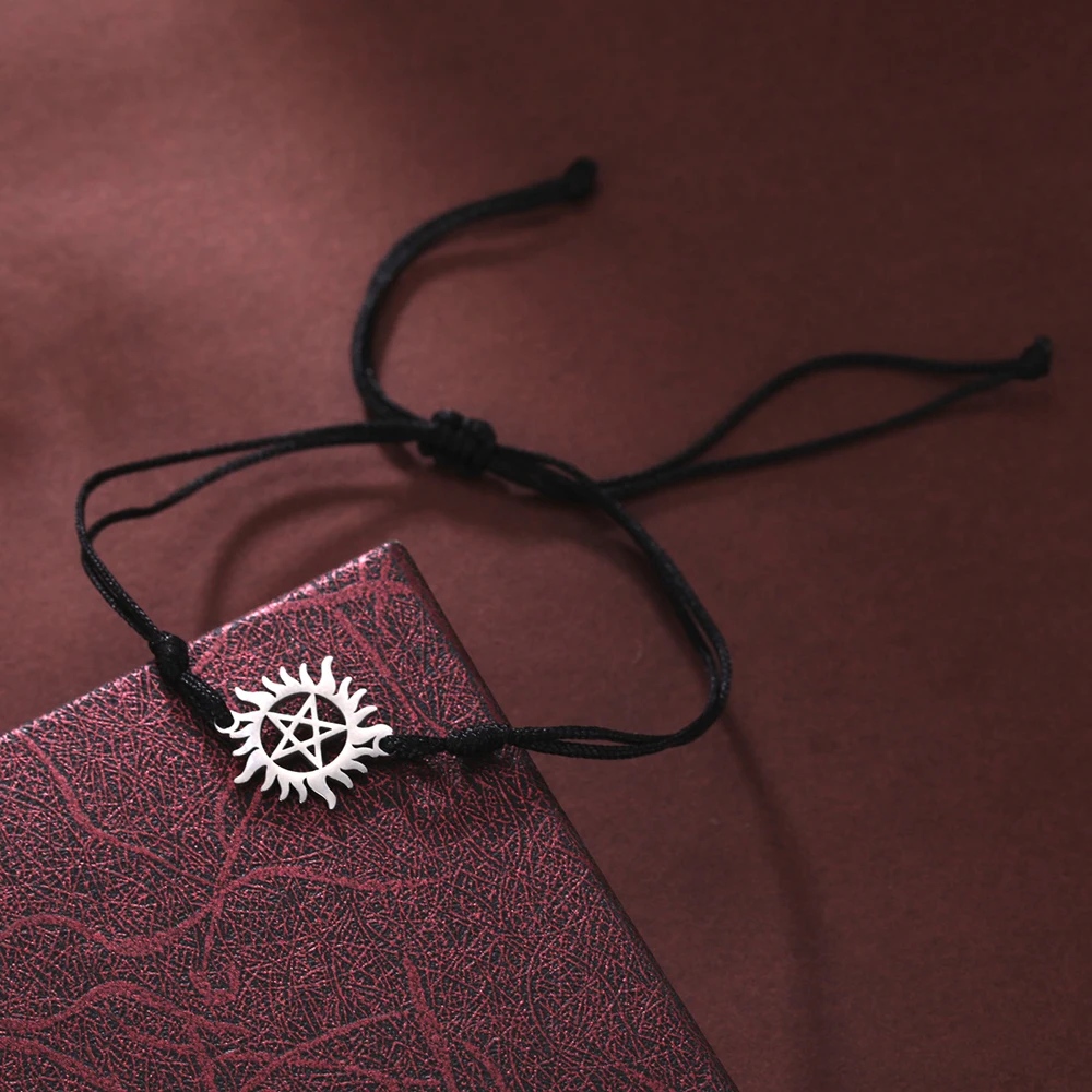 Dawapara Vintage Pentagramm Armband Sonne Supernatural Pentagramm Charm Armband Wicca Paar Schmuck Edelstahl Geschenk – Detail 18