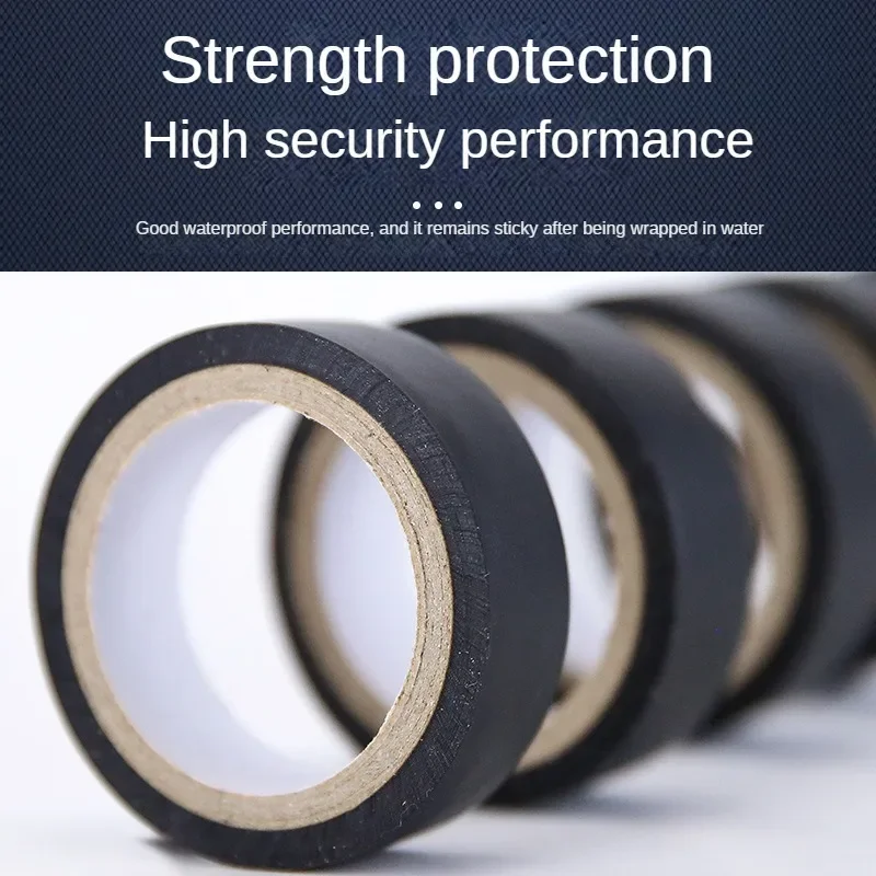 5m Black Flame Retardant Electrical Insulation Tape High Voltage 600v PVC Electrical Tape Waterproof Self-adhesive Tape 16mm*5M