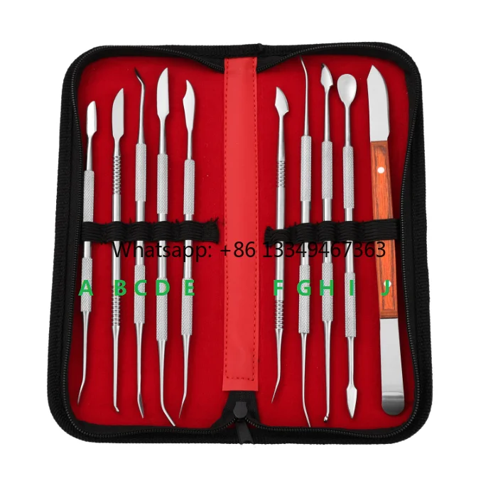 Juego de herramientas manuales de titanio para tallar cera dental y cuchillo para cera