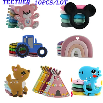 Kovict 10Pcs Silicone Teether Baby Rodent Food Grade Baby Teething Product Accessories For Pacifier Chains 1